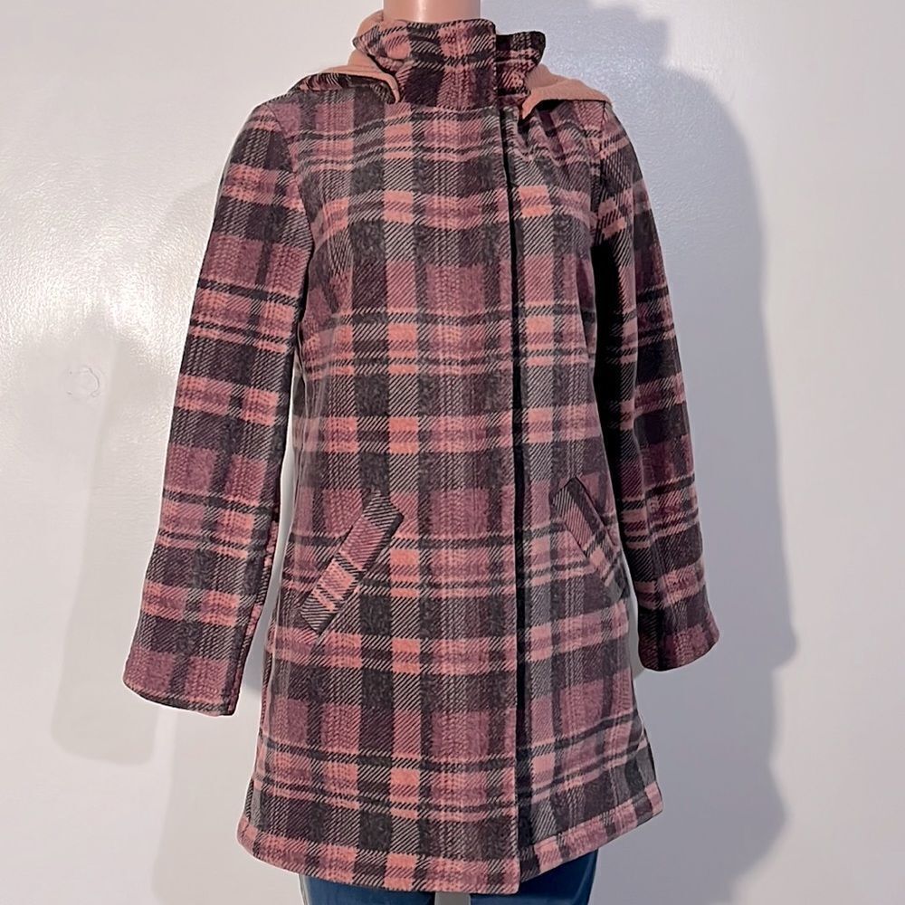 Denim & Co. Fleece Bonded to Sherpa Detachable Hood Coat
